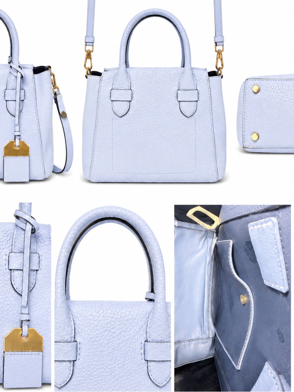 kate spade Classic Structured Satchel Handbag in Light Blue Small Crossbody.